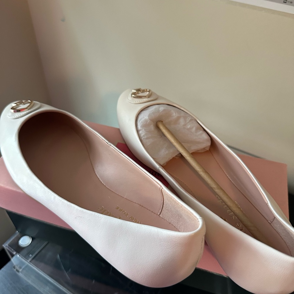 Kate Spade Pink Flats with Gold Accent